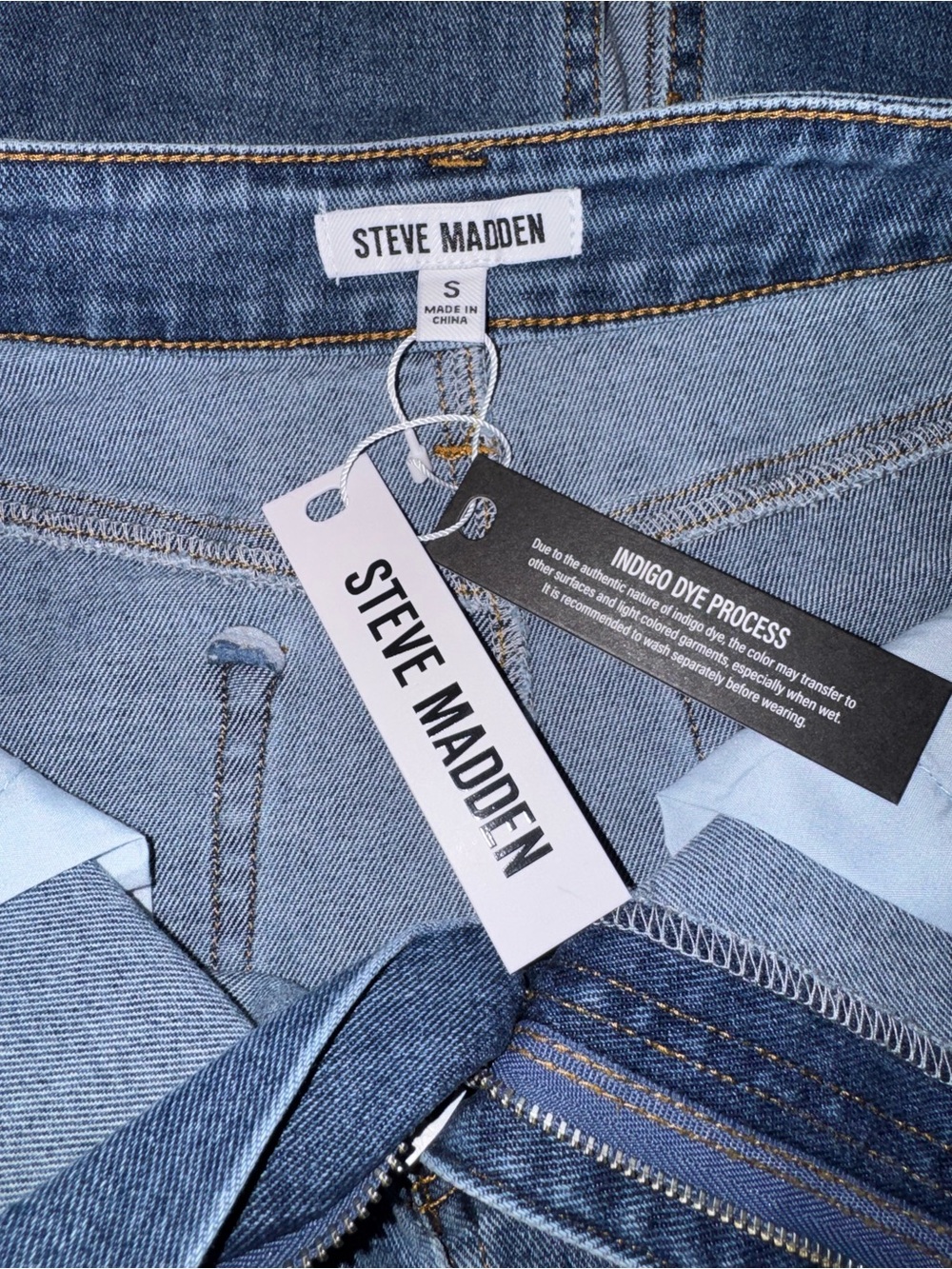 Steve Madden Light Blue Denim Maxi Skirt with Tag Detail. Size S